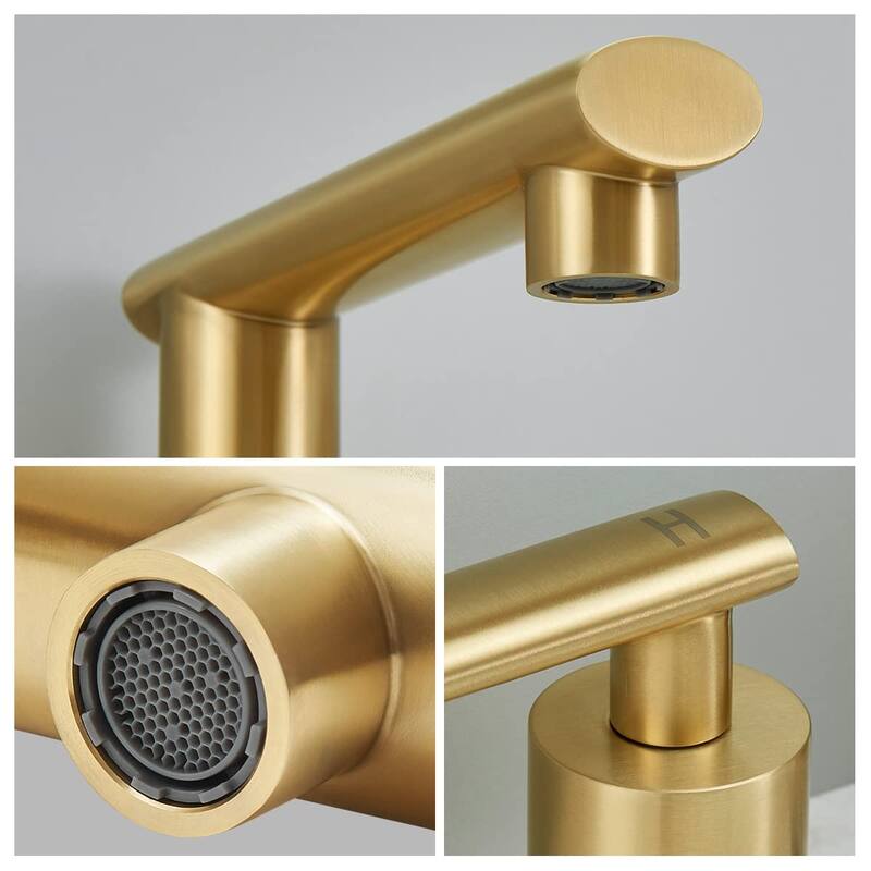 Modern 2 Handle Waterfall Bathroom Sink Faucet with Pop Up Drain Assembly and Lead Free Supply Hose, Rust Resistant