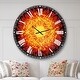 preview thumbnail 1 of 8, Designart 'Everlasting Straw Flower on Black' Oversized Floral Wall CLock