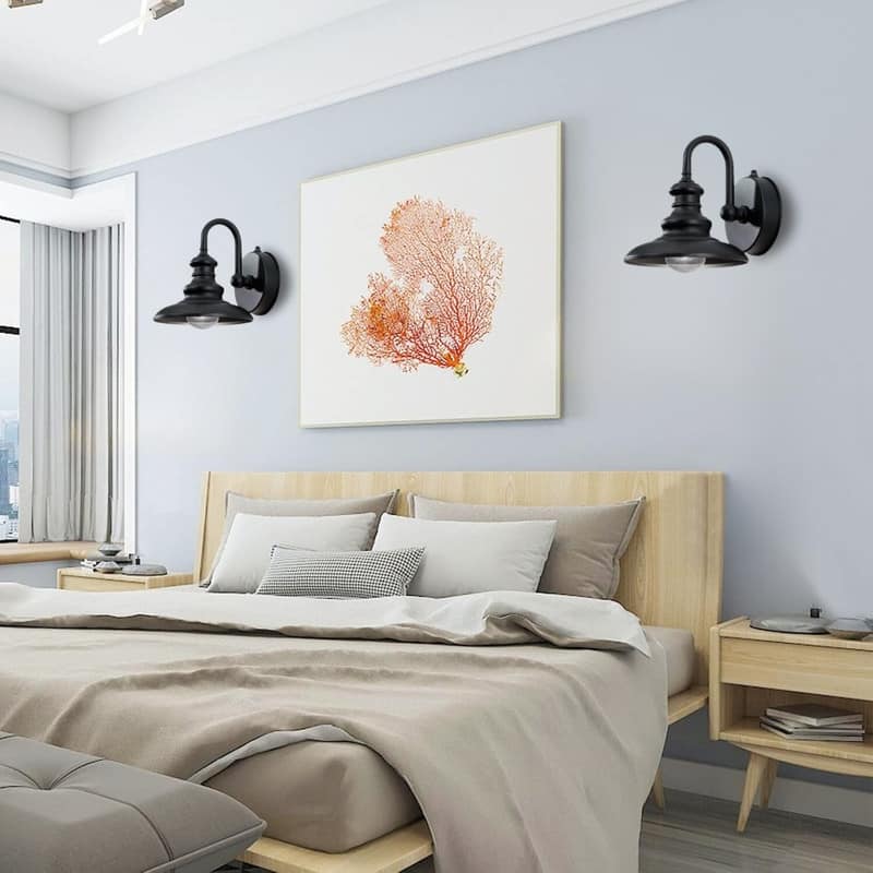 E26 wall sconce black wall light fixture metal wall light