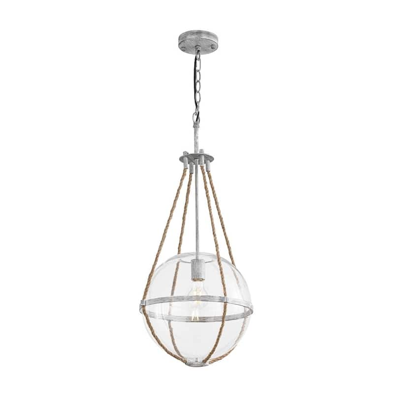 Shabby Chic Hemp Rope Single Glass Globe pendant Light