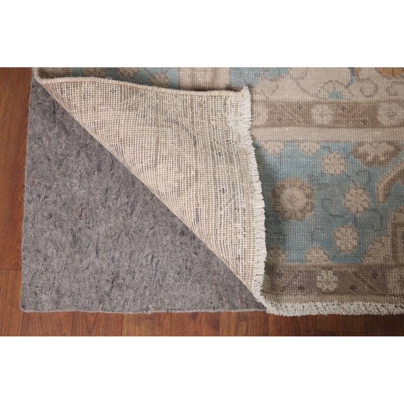 Hand Knotted Oriental 100% Wool Carpet Traditional Floral Greys & Charcoal Tabriz Area Rug - 12' 11'' X 9' 5''