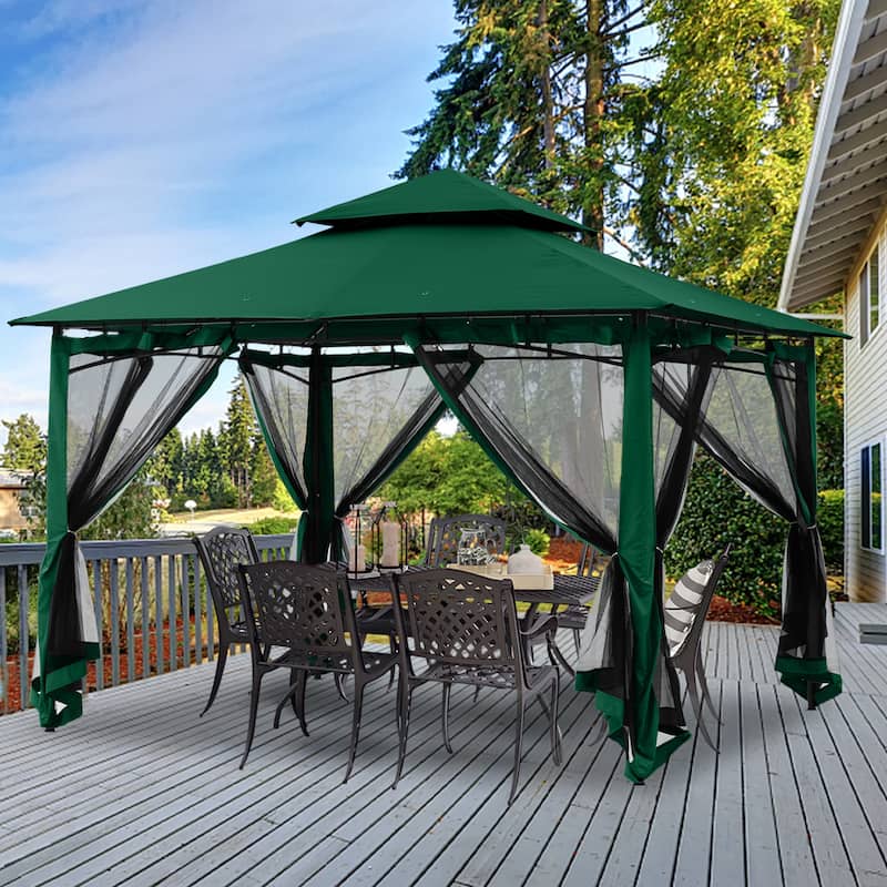 ABCCANOPY Patio Outdoor Gazebo for Double Roof Soft Canopy