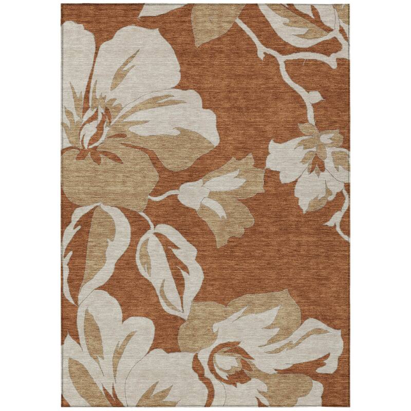 HomeRoots Floral Transitional Rectangle Outdoor Rug
