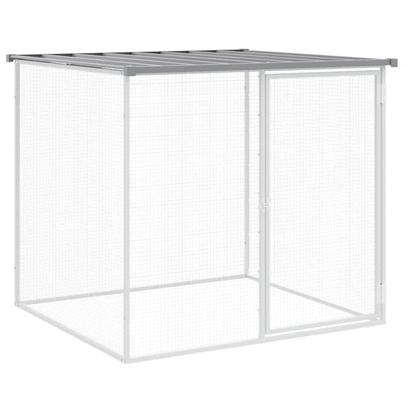 vidaXL Chicken Cage with Roof Light Gray/Anthracite multisize Galvanized Steel