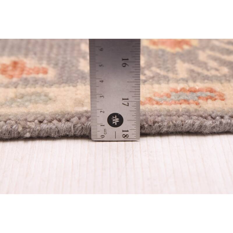 ECARPETGALLERY Hand-knotted Modern Oushak Dark Grey Wool Rug - 4'1 x 5'11