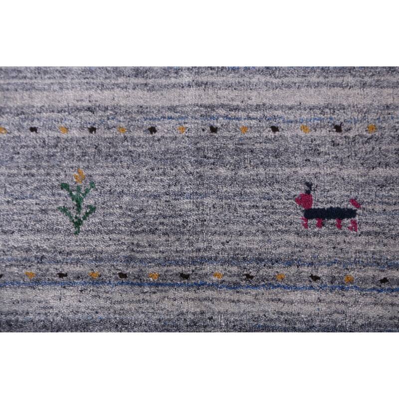 Hand Knotted Oriental 100% Wool Carpet Tribal Tribal Multi-Colored Gabbeh Area Rug - 9' 8'' X 7' 10''