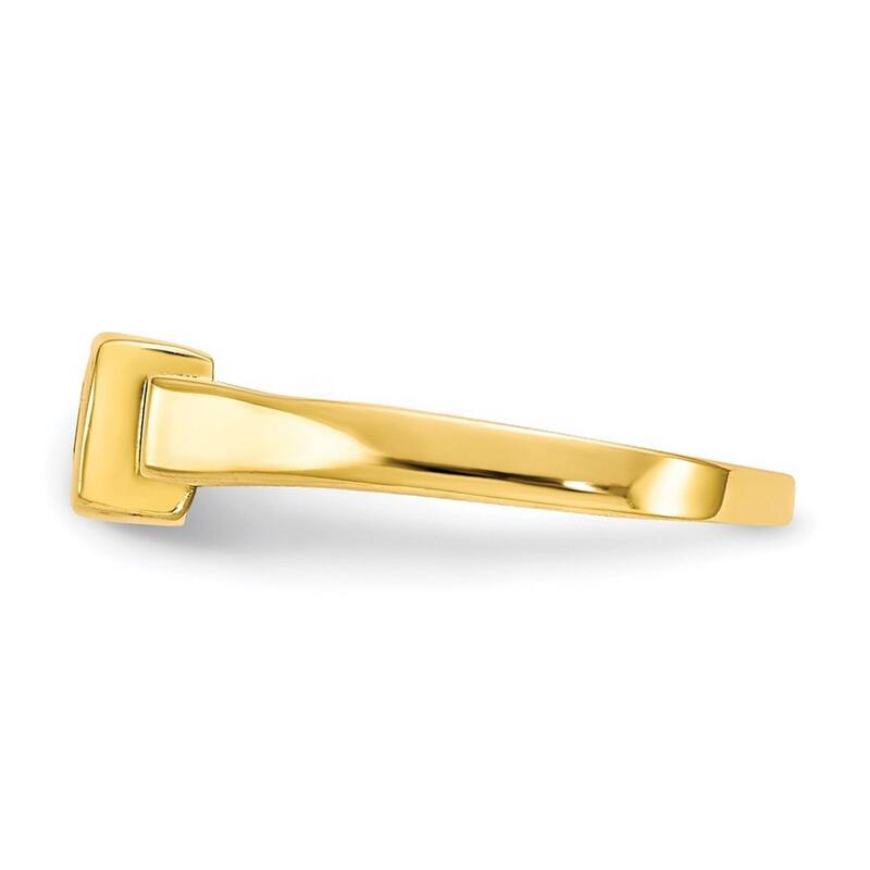 Curata 10 karat Yellow Gold Bezel-set Square Cubic Zirconia Adjustable Toe Ring