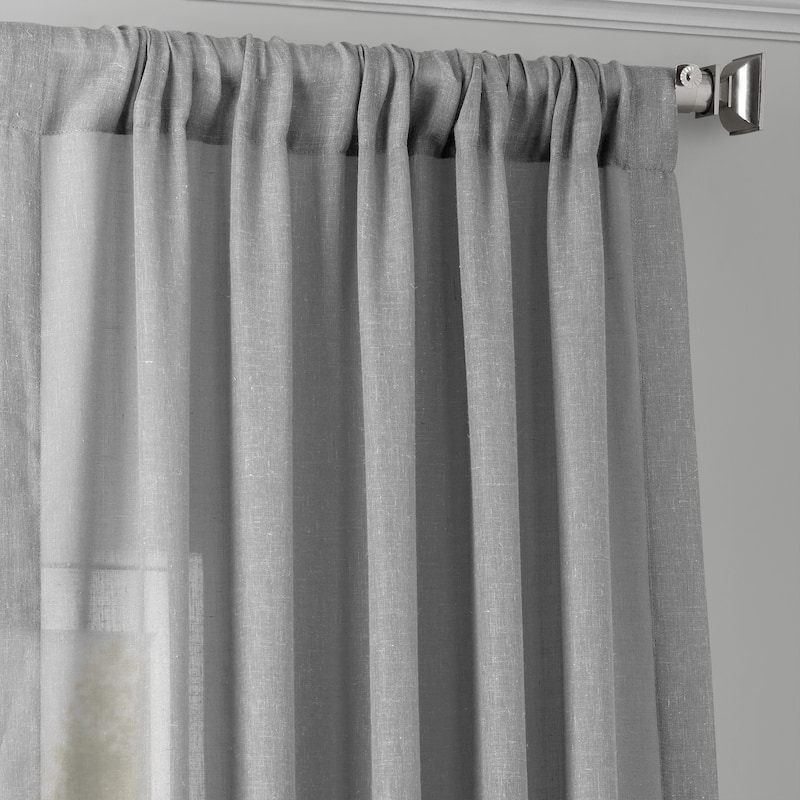 Exclusive Fabrics Nickel Faux Linen Sheer Curtain (1 Panel)