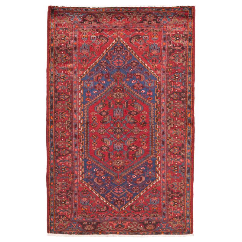 ECARPETGALLERY Hand-knotted Andelz Red Wool Rug - 4'3 x 6'8