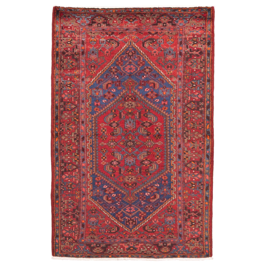 ECARPETGALLERY Hand-knotted Andelz Red Wool Rug - 4'3 x 6'8