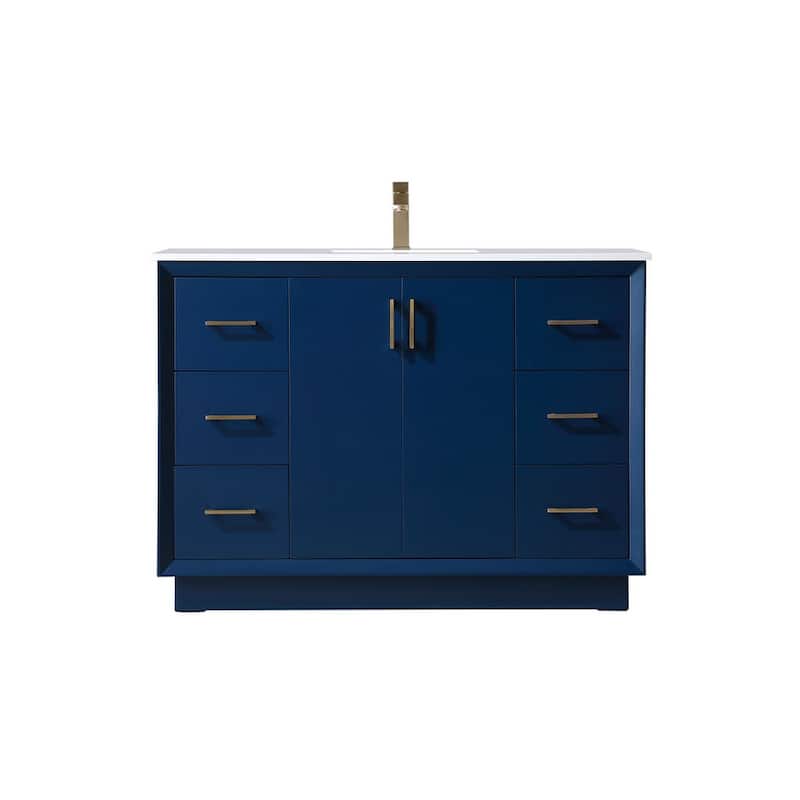 Elegant Lighting VF19648 Hayes 48" Free Standing Single Basin Vanity - Blue
