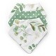 preview thumbnail 1 of 4, Floral Leaf Fabric Bandana Baby Bibs 3 Pack Green and White Boho Bohemian Gender Neutral Watercolor Botanical Flower Woodland