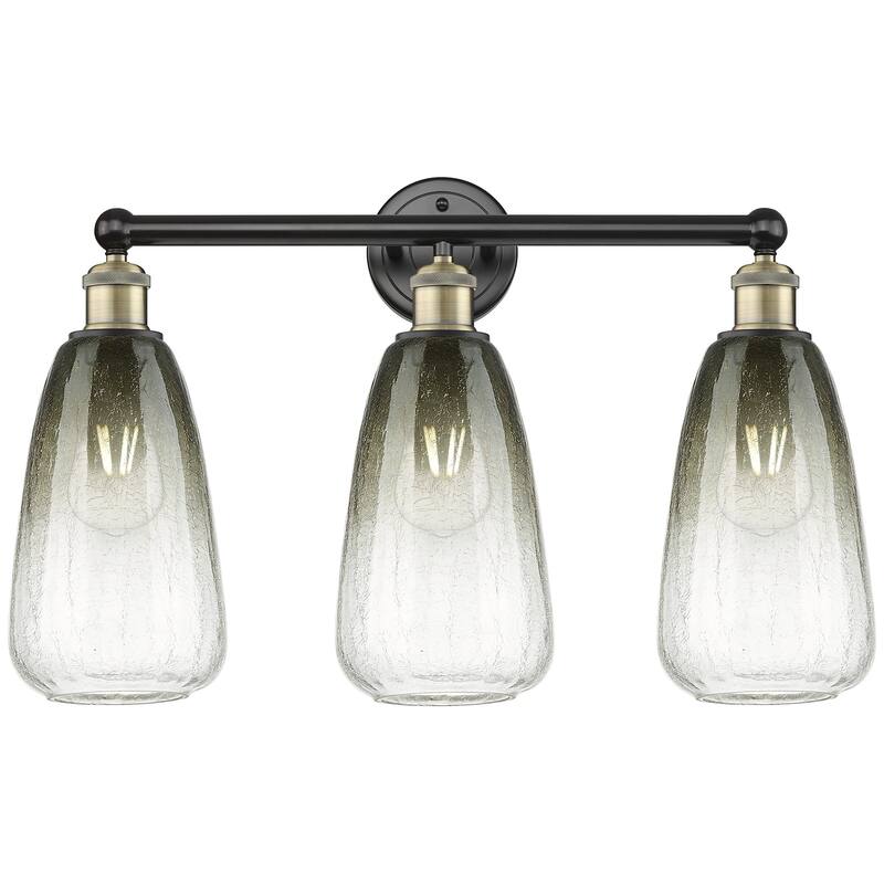 Innovations Lighting 616-3W-16-24 Brookhaven Almond Vanity Brookhaven - Black Antique Brass / Slate