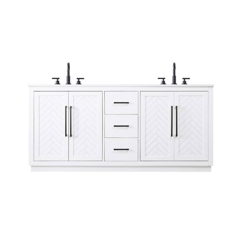 Elegant Lighting VF29072D Chase 72" Free Standing Double Basin Vanity - White