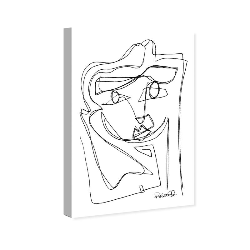 Wynwood Studio Canvas Abstract Lines on Lines Black and Modern & Contemporary Wall Art Canvas Print