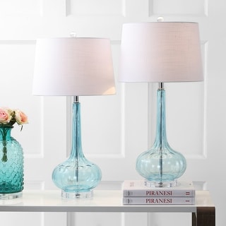 Diamante 28.5" Glass Teardrop LED Table Lamp, Pink (Set of 2) by JONATHAN  Y