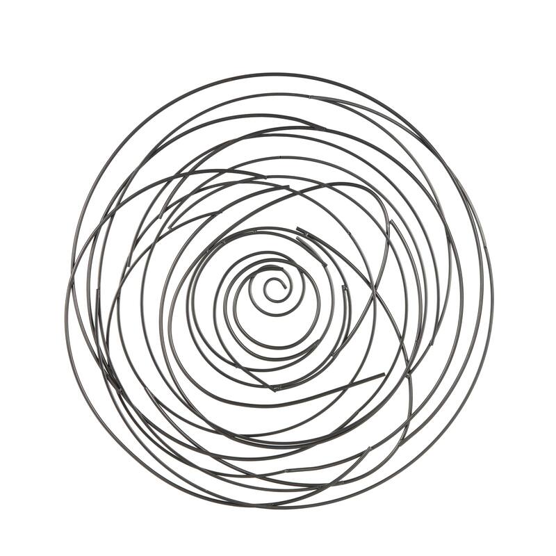 Black Metal Round Overlapping Lines Abstract Home Wall Decor