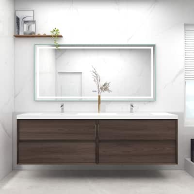 Selina 84" Wall Mounted Vanity with Double Sink - 84
