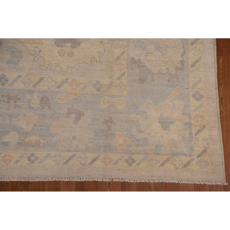 Vegetable Dye Oushak Oriental Area Rug Handmade Wool Carpet - 9'3"x 11'10"