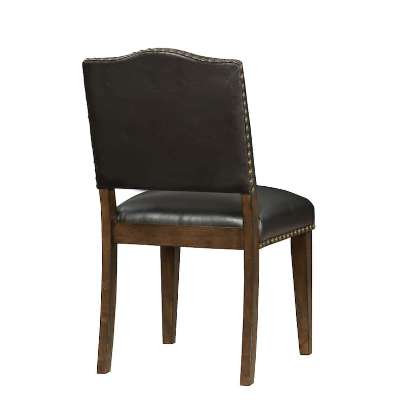 Faux Leather Dining Chair with Nail Heads - Set of 2