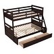 preview thumbnail 22 of 44, Versatility Twin over Full Wooden Kids Bed Bunk Bed with Two Storage Drawers,Ladder and Guardrails