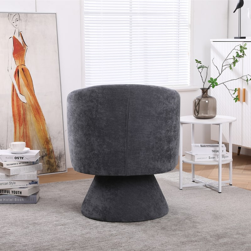 Round Fabric Swivel Accent Chair