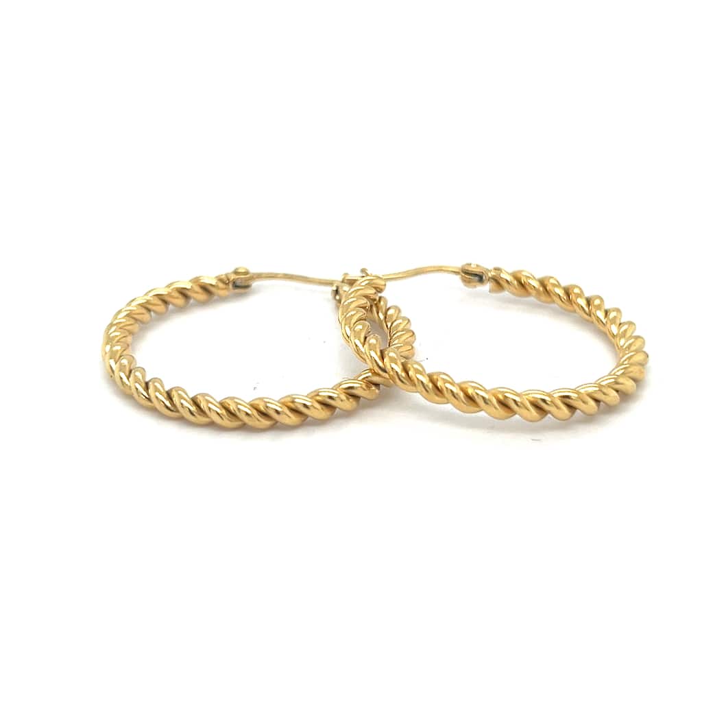Juvell Gold Plated Brass Twisted Hoop Earrings - N/A