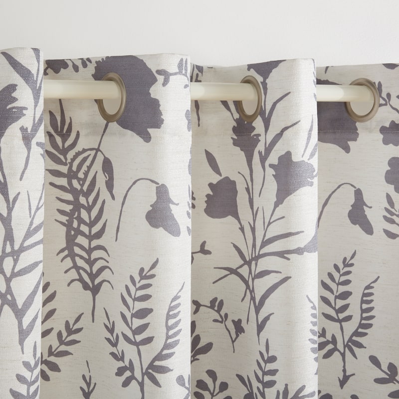 ATI Home Silhouette Floral Grommet Top Curtain Panel Pair