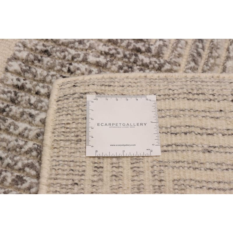 ECARPETGALLERY Hand-knotted Tangier Grey Wool Rug - 8'1 x 10'0