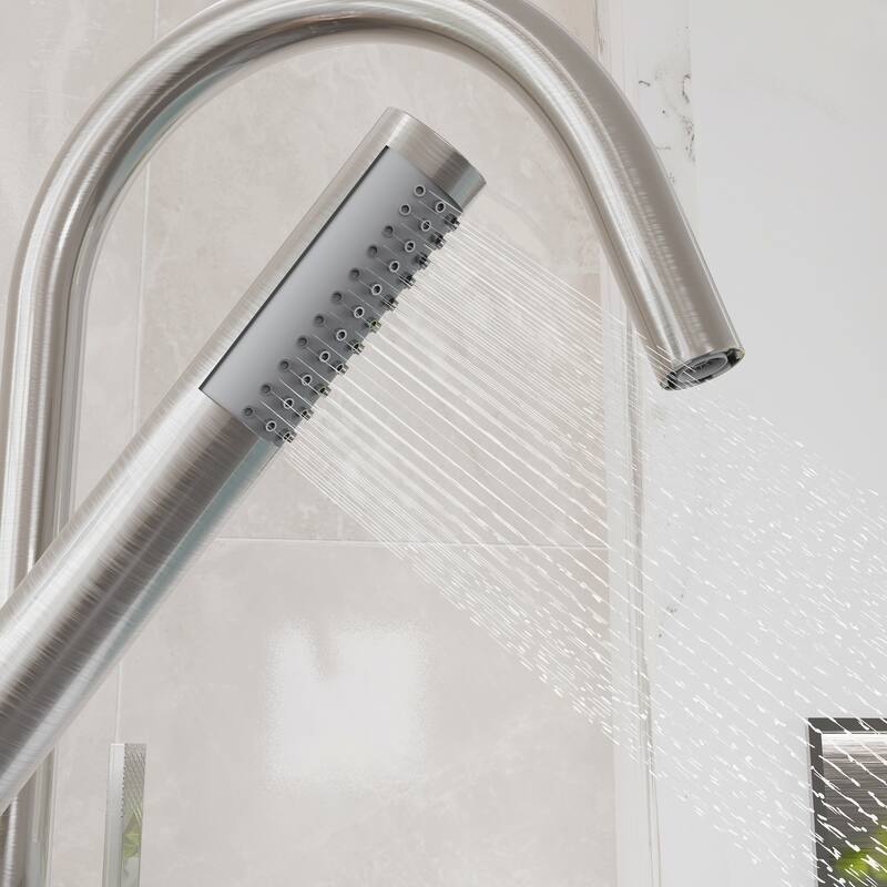 Eviva Modem Single-Handle Freestanding Tub Faucet with Hand Shower