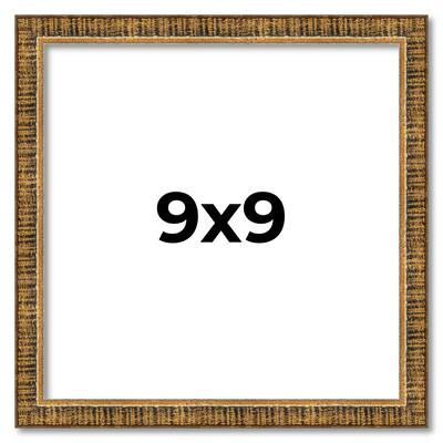 9x9 Frame Gold Solid Wood Picture Frame Includes UV Acrylic