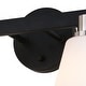 preview thumbnail 12 of 13, Vermont Matte Black and Satin Nickel Bathroom Vanity Lighting Fixture, Etched White Glass Shade, Dimmable, LED Compatible Wall