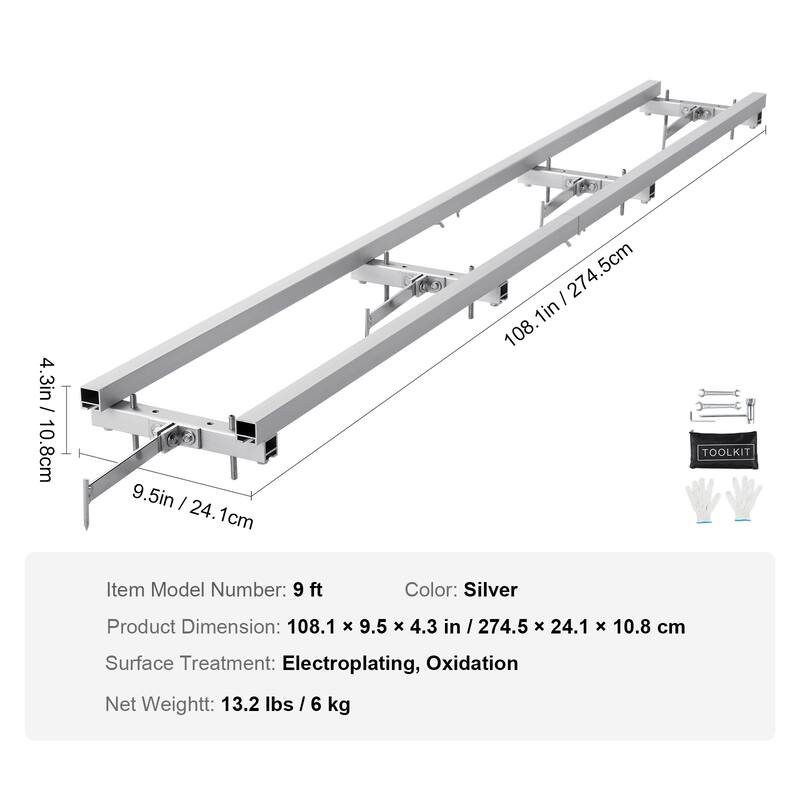Rail Mill Guide System for Builders and Woodworkers - 9 ft