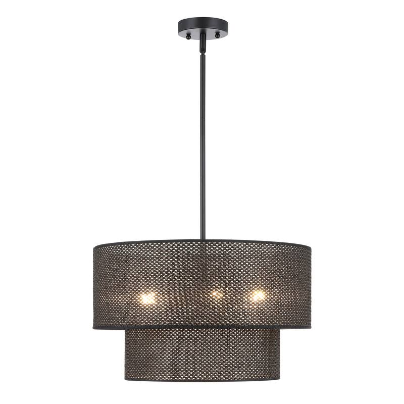 GetLedel 4-Light Bohemian Handwoven Drum Chandelier