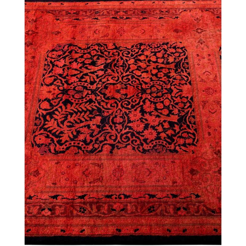 Contemporary Overdyed Wool Hand Knotted Runner - 3' 0" x 10' 7"