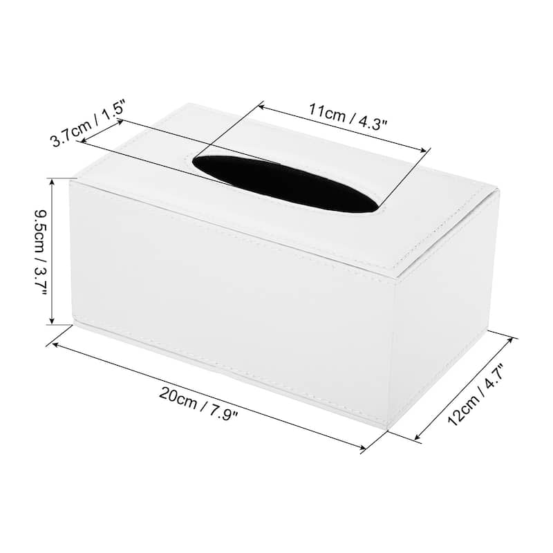 7.9x4.7x3.7" Tissue Box Cover, PVC Leather Waterproof Napkin Dispenser