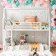 preview thumbnail 2 of 23, Twin over Twin House Bunk Bed with Built-in Ladder,House Bunk Bed,Easy Assembly,White