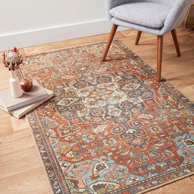 Alexander Home Dhanya Medallion Oriental Distressed Area Rug