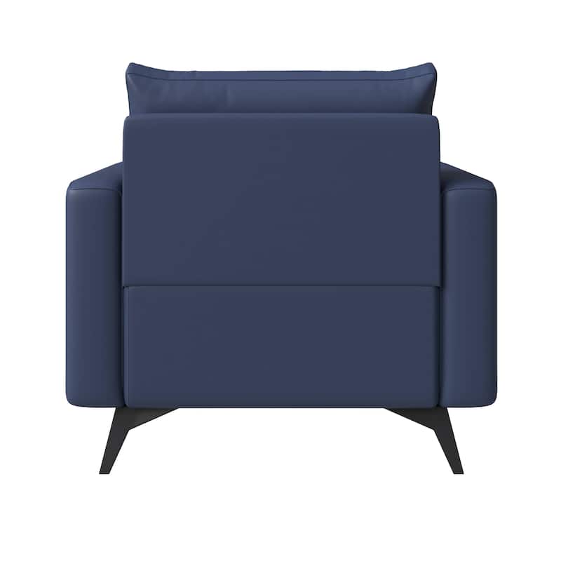 Single-Seater Sofa Modern Armchair Upholstered Vegan Leather with Metal Legs Removable Cushions Inno Series by LeisureMod