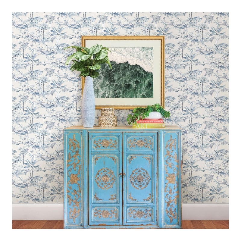 Chesapeake Lagoon Blue Scenic Island Wallpaper - 20.5 x 396 x 0.025