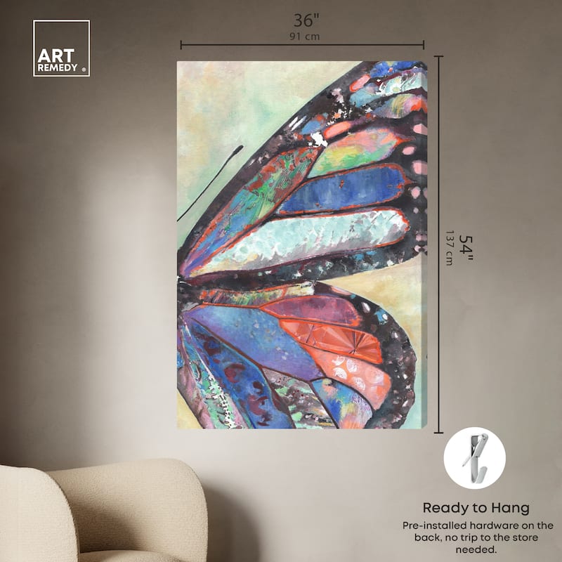 Art Remedy Butterfly Part Ii Gallery Wrapped Butterfly 1 Piece Canvas Wall Art