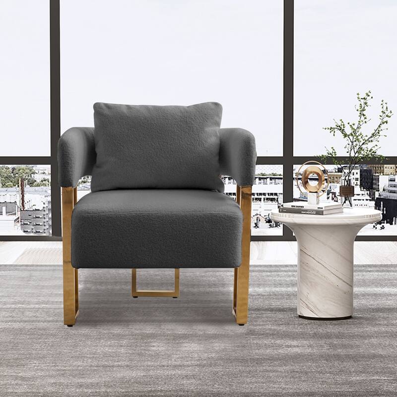 Teddy Accent Chair with Gold Metal Legs