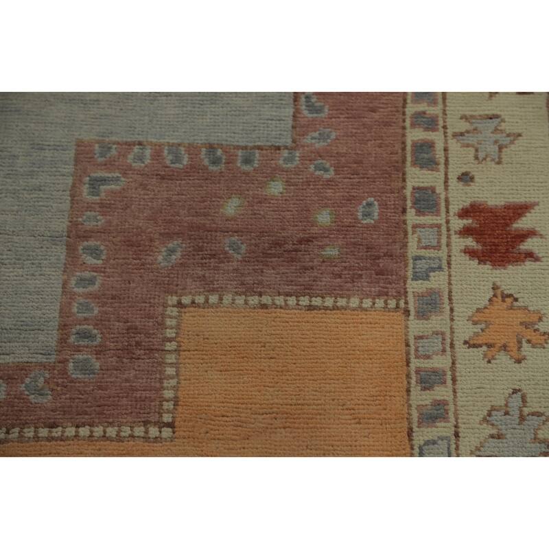 Vegetable Dye Gabbeh Turkish Area Rug Geometric Carpet - 9' 9'' X 8' 2''