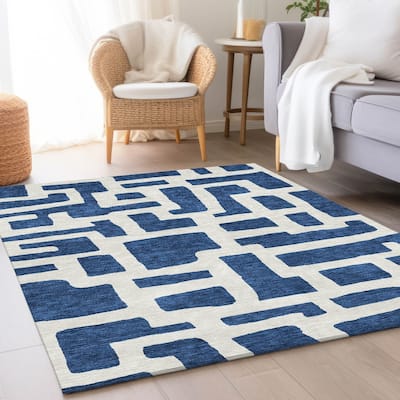 Premium Washable Super Soft Geo Maze Mayfield Rug