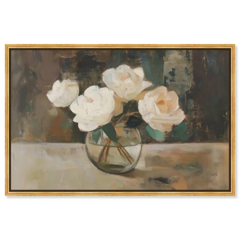 Creamy Cascade Cluster I Canvas by Art Remedy - 15" x 10" - Gold