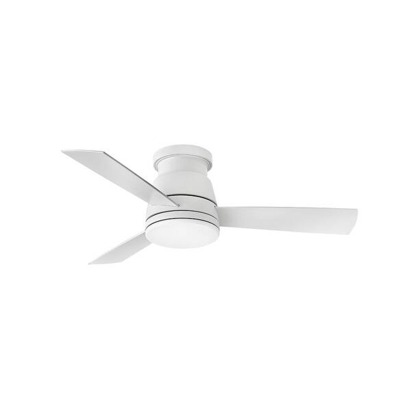 slide 2 of 7, Hinkley Trey LED Outdoor Ceiling Fan - Matte White - 44"