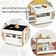 preview thumbnail 3 of 5, Kids Art Play Activity Table with Storage Shelf and Chair Set with Storage Baskets, White & Gray
