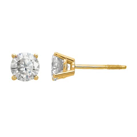 Lab Grown 1/3 Ct Round Diamond Stud Earrings, SI2 clarity, D E F color, in 14K Yellow Gold by Versil