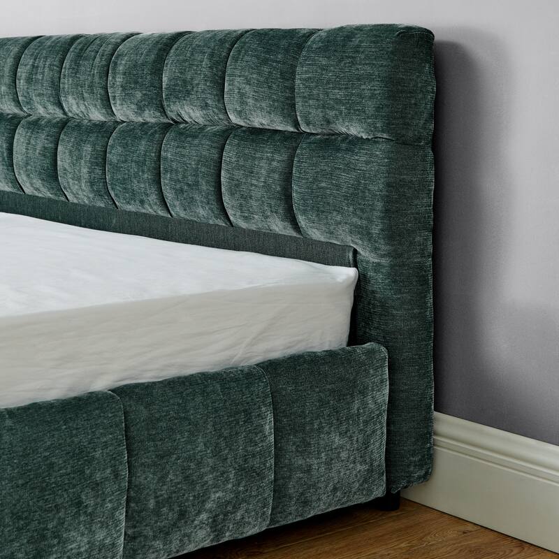 King Size Upholstered Bed ,Comfortable Upholstered Bed Frame,With Headboard And Solid Bed Frame,With Drawer For Storage