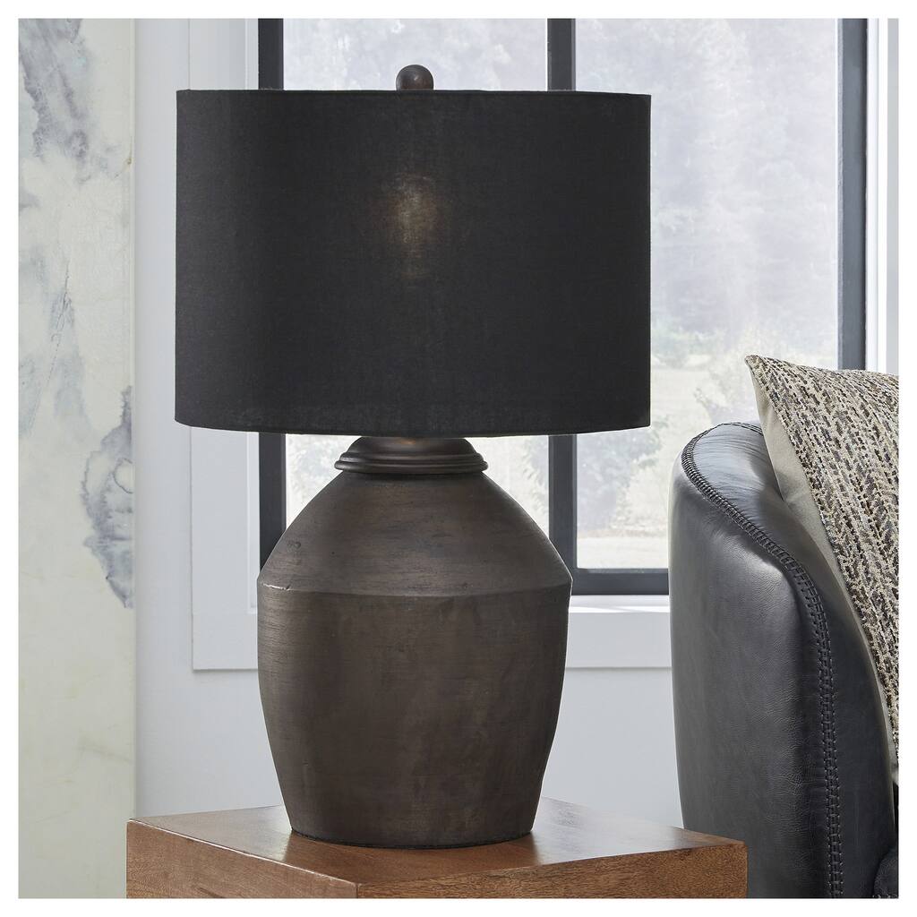 Signature Design by Ashley Naareman Metallic Black Table Lamp - 16" W x 16" D x 24.5" H